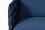 KOLBE 3-SITZER LOUNGESOFA STAHL NAVY BLAU