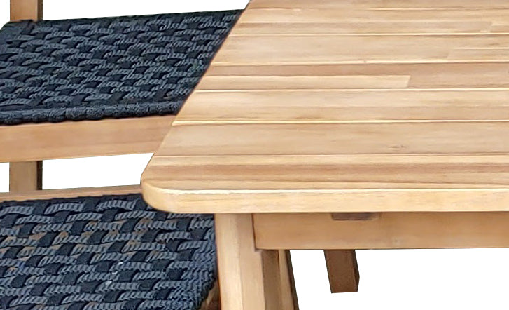 JALA GARDEN DINING SET 5-DELIG ACACIA LIGHT TEAK LOOK / ROPE FLAT 20MM ANTRACIET