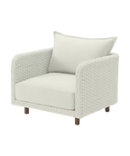 NAYAN LOUNGE CHAIR STAAL OYSTER ROPE OFF-WHITE ACACIA VINTAGE DARK TEAK LOOK ROYAL SAND KUSSENS