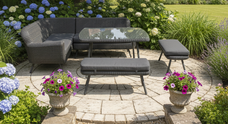 JONAH HOEK DINING SET 5-DELIG DARK GREY