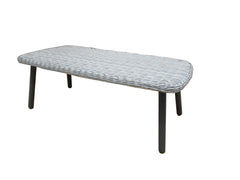JONAH COFFEE TABLE 100X50X35CM STAAL DONKERGRIJS WICKER ROUND 3MM DONKERGRIJS ANTRACIET GLASPLAAT