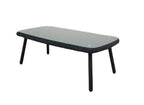 JONAH COFFEE TABLE 100X50X35CM STAAL DONKERGRIJS WICKER ROUND 3MM DONKERGRIJS ANTRACIET GLASPLAAT