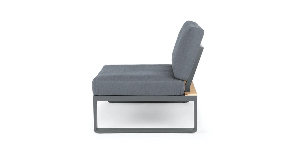 ALBUFEIRA MODULAIRE LOUNGE CORNER SET ALU ANTRACIET ACACIA LIGHT TEAK LOOK TEXTILENE ZWART ROYAL ANTHRACITE KUSSENS