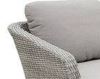 MIRA LOUNGE ECKGARNITUR 3-TEILIG ALU HELLGRAU / WICKER NATURAL WEISS-GRAU / AKAZIE HELL TEAK-OPTIK