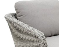 MIRA LOUNGE ECKGARNITUR 3-TEILIG ALU HELLGRAU / WICKER NATURAL WEISS-GRAU / AKAZIE HELL TEAK-OPTIK