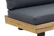 LOS ANGELES LOUNGE HOEKSET STAAL ANTRACIET / ACACIA LIGHT TEAK LOOK