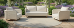 NAYAN LOUNGESET 3-DELIG STAAL OYSTER / ROPE OFF WHITE / ACACIA VINTAGE DARK TEAK LOOK