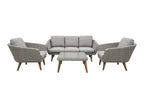 MIRE LOUNGE SET ALU LICHTGRIJS WICKER HALFROUND 7MM NATURAL WHITE GREY ACACIA LIGHT TEAK LOOK FSC 100% ROYAL STONE GREY KUSSENS