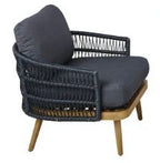 MAUI LOUNGESET 1263 ALU ZWART / WICKER BANANA LEAF 5MM ZWART / ACACIA TEAK LOOK