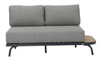 PORTO LOUNGE CORNER SET PROMO STAAL POWDER COATED ANTRACIET RAL 7016 ACACIA LIGHT TEAK LOOK FONTELINA KUSSENS