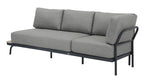 PORTO LOUNGE CORNER SET PROMO STAAL POWDER COATED ANTRACIET RAL 7016 ACACIA LIGHT TEAK LOOK FONTELINA KUSSENS