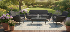 JONAH LOUNGE SET 4-DELIG DARK GREY