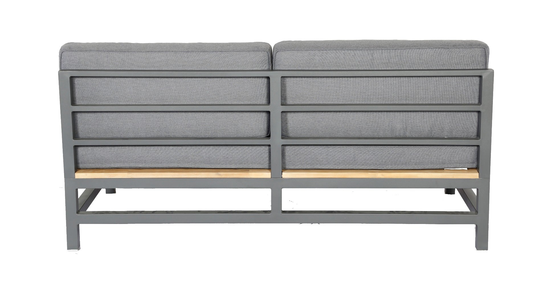 BETIS LOUNGE SET 6PCS 2X BANK + 4X TAFEL ALU ANTRACIET ACACIA LIGHT TEAK LOOK ROYAL ANTHRACITE KUSSENS