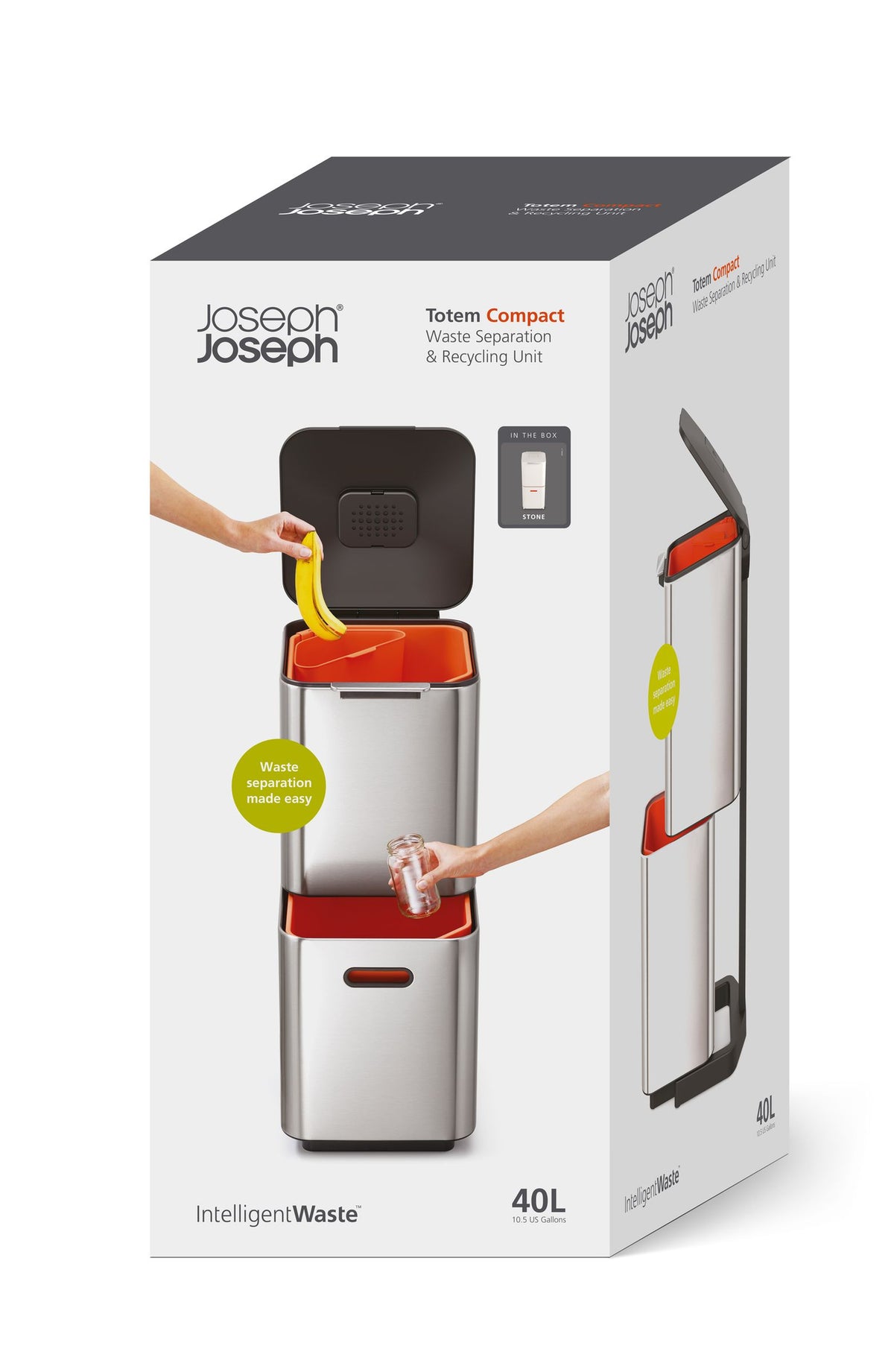 JOSEPH JOSEPH TOTEM COMPACT PRULLENBAK 2X20 LITER - Tuincentrum Lopik
