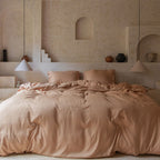 COCO & CICI TENCEL TWILL DEKBEDOVERTREK PEACH 200 × 200 CM + 2 KUSSENSLOPEN