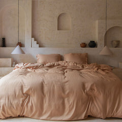 COCO & CICI TENCEL TWILL DEKBEDOVERTREK PEACH 200 × 200 CM + 2 KUSSENSLOPEN