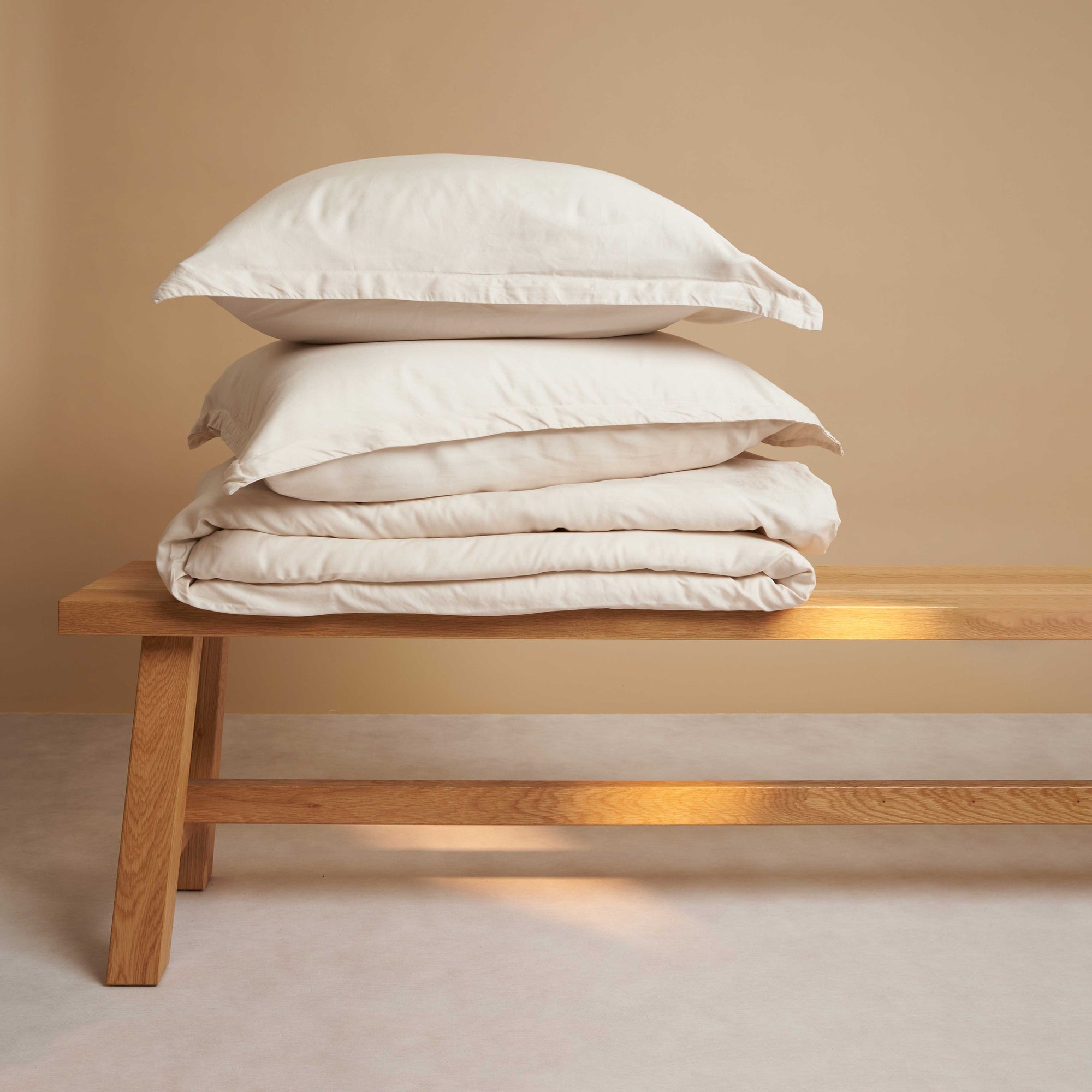 COCO & CICI TENCEL TWILL DEKBEDOVERTREK BEIGE 240X220CM