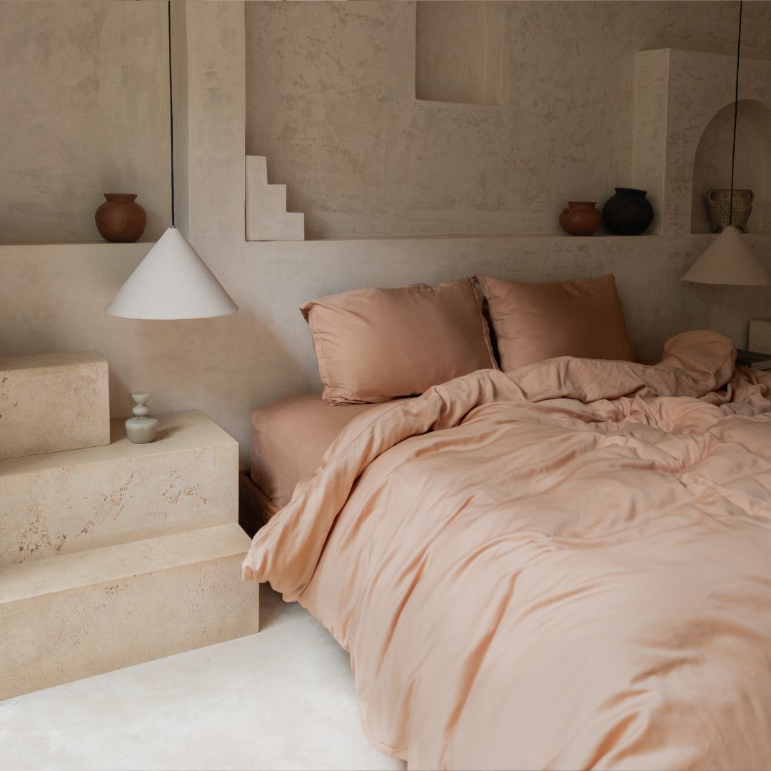COCO & CICI TENCEL TWILL DEKBEDOVERTREK PEACH 260 X 220 CM