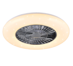 REALITY PLAFONDVENTILATOR VISBY LED CHROOM/WIT 58 CM