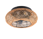 REALITY PLAFONDVENTILATOR LILLESAND PAPIER BRUIN/ZWART 50 CM