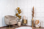 NEVERLEAFS Gummibaum Kunstpflanze Ficus Elastica 140 cm 3 Stämme