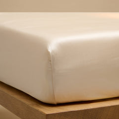 COCO & CICI TENCEL SATEEN HOESLAKEN WIT ZAND 90 X 200 X 30 CM