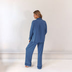 COCO & CICI - TENCEL PYJAMA SET DAMES DONKER BLAUW - MAAT M