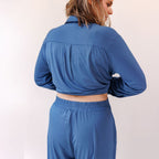 COCO & CICI - TENCEL PYJAMA SET DAMES DONKER BLAUW - MAAT M