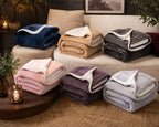 Ceruzo Sherpa Fleece Deken - 150X200 Cm - Paars