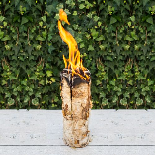 BERK KAARSHOUDER MET NATUREL KAARS