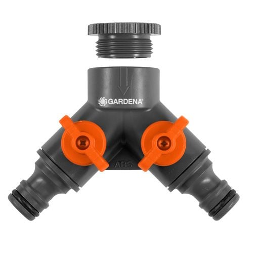  2-WEG WATERVERDELER 21 MM (G 1/2") + 26,5 MM (G 3/4")