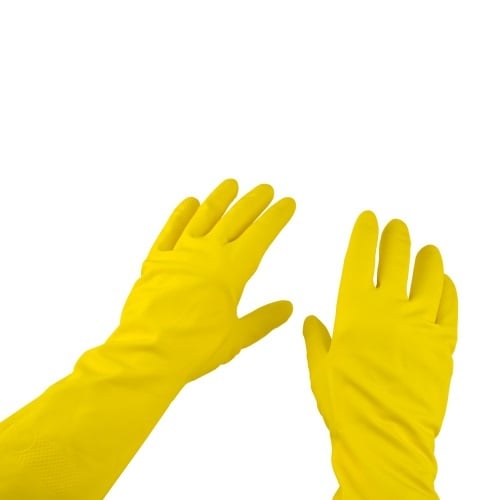 RUBBER HUISHOUDHANDSCHOENEN GEEL MAAT 7 / S
