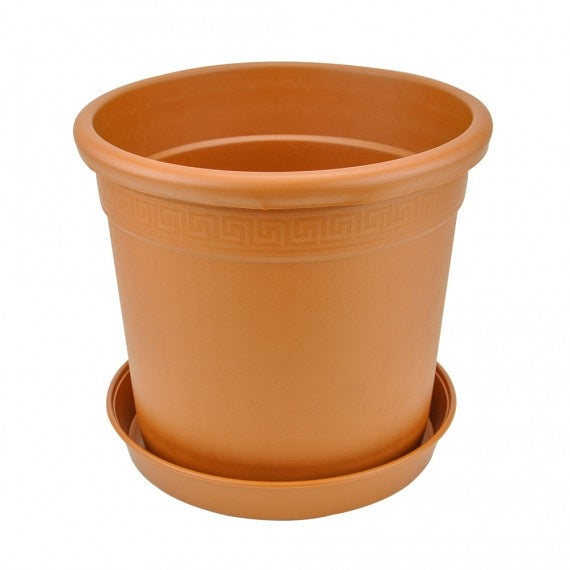  PERSEO TERRACOTTA Ø30X30CM RONDE POT 18,5L + SCHOTEL