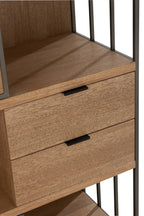 J-LINE KAST MET VERSCHILLENDE COMPARTIMENTEN HOUT/METAAL NATURAL