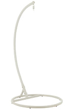 J-LINE HANGSTOEL + KUSSENS BULA METAAL/RIET WIT 