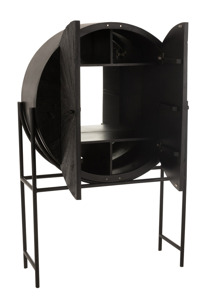 J-LINE BARKAST SHANIL GERECYCLEERD HOUT/MDF ZWART