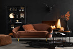 Bank Elisabeth textiel/metaal bruin