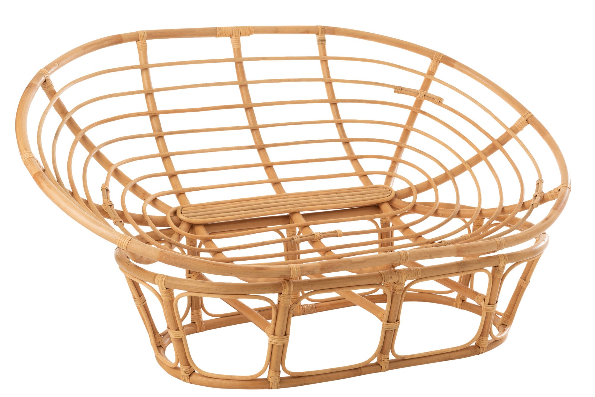 Stoel Roni met kussen, rotan naturel/wit