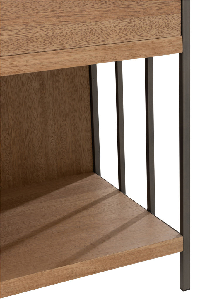 J-LINE KAST MET VERSCHILLENDE COMPARTIMENTEN HOUT/METAAL NATURAL