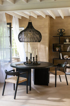 J-LINE STOEL EMMA TEAK ZWART/BRUIN