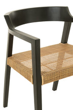 J-LINE STOEL EMMA TEAK ZWART/BRUIN