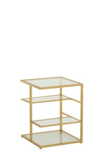 J-LINE BIJZETTAFEL IJZER/GLAS GOUDKLEURIG