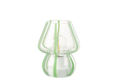 Tafellamp Strepen Glas Transparant/Groen Klein