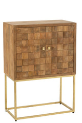 J-LINE KAST OP VOET NINO METAAL/MANGOHOUT NATUUR/GOUD