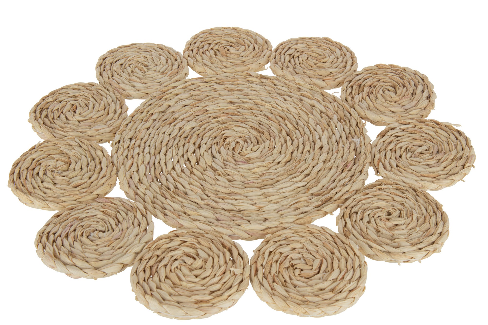 Placemat Ronde Bloem Maisblad Natuurlijk