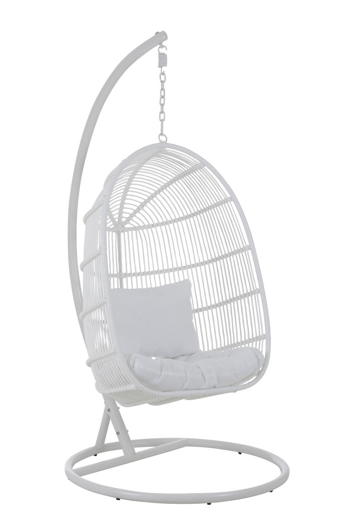 J-LINE HANGSTOEL OVAAL STAAL WIT