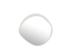 J-LINE WANDSPIEGEL ROND METAAL/GLAS WIT SMALL