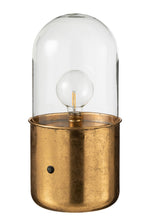 J-LINE ANTIEKE LED-TAFELLAMP GLAS ZINK GOUD GROOT
