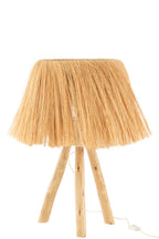 J-LINE TAFELLAMP BAHAMAS HOUT/GRAS NATUREL