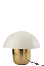 Lamp paddenstoel ijzer wit/goud groot